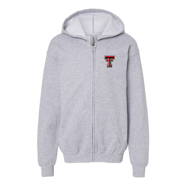 Gildan Heavy Blend YouthTexas Tech Red Raiders Full Zip Hooded Sweatshirt