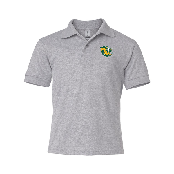 Youth William and Mary Tribe Gildan Dry Blend Jersey Polo