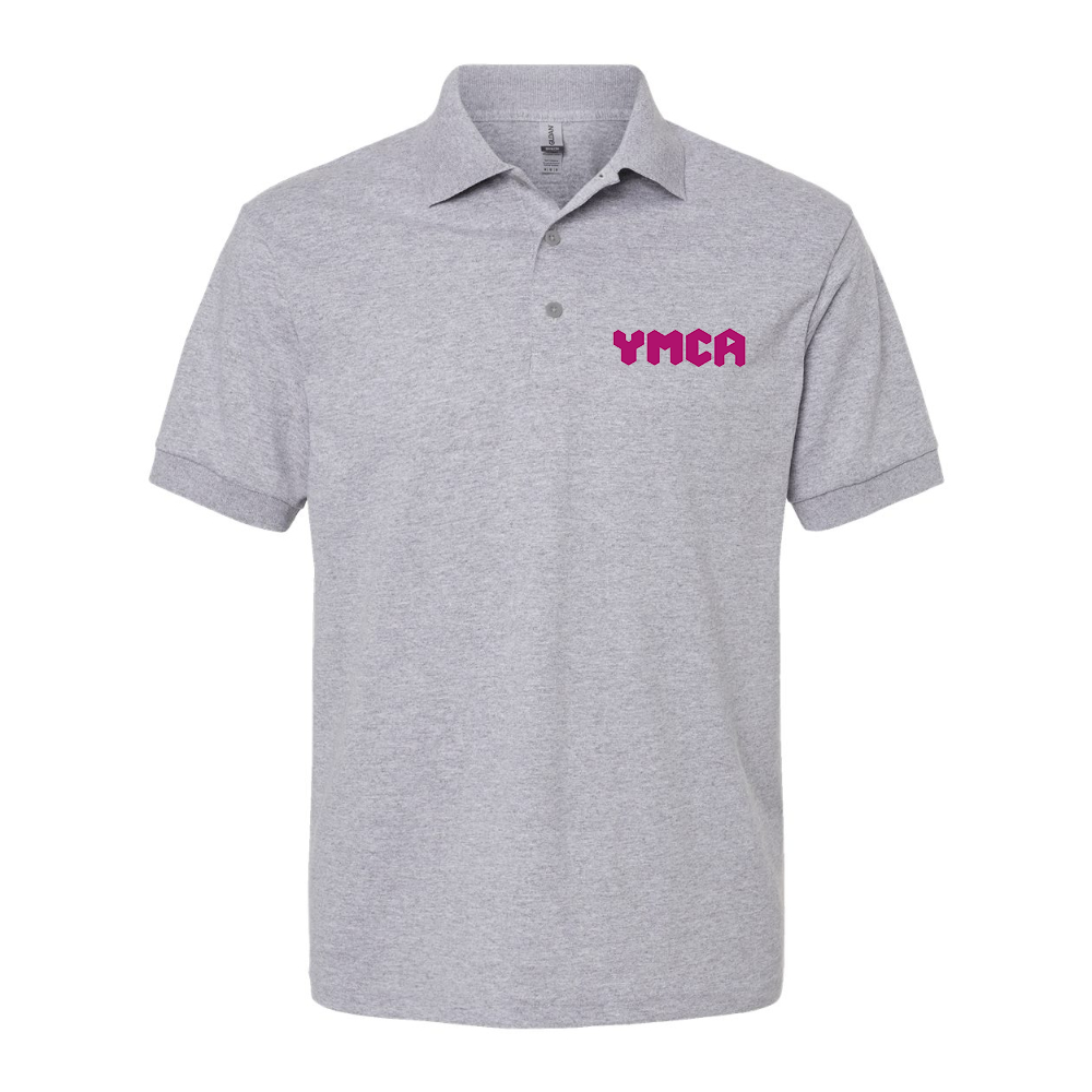 Men's YMCA Mauve Dry Blend Jersey Polo - Grey