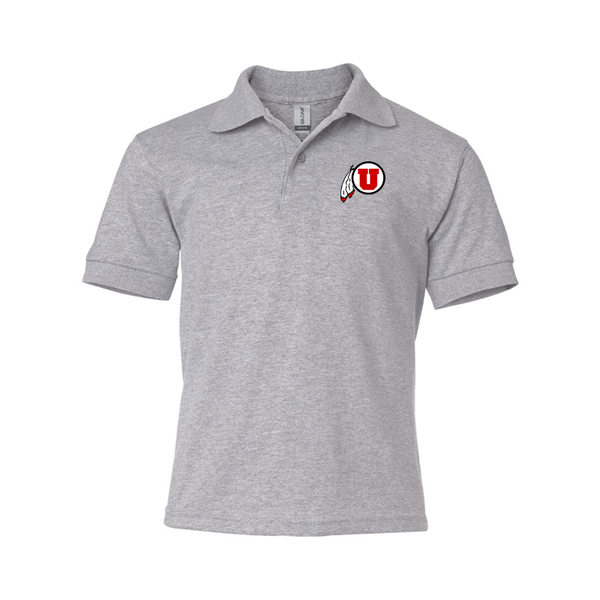 Youth Utah Utes Gildan Dry Blend Jersey Polo