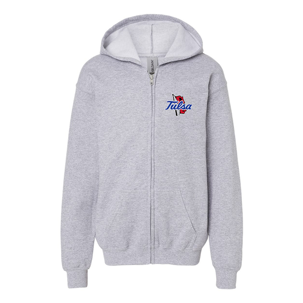 Gildan Heavy Blend Youth Tulsa Golden Hurricane Full Zip Hooded Sweatshirt