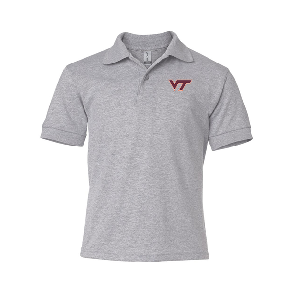 Youth Virginia Tech Hokies  Gildan Dry Blend Jersey Polo