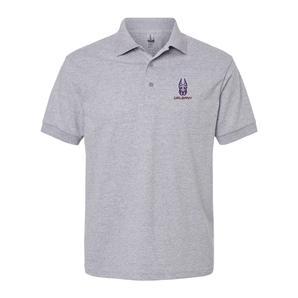 Men's Albany Great Danes Wildcats Dry Blend Jersey Polo - Grey