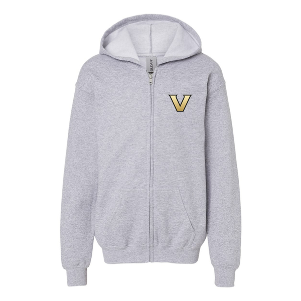 Gildan Heavy Blend Youth Vanderbilt Commodores Full Zip Hooded Sweatshirt