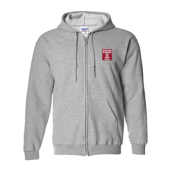 Men's Temple Owls Gildan  Heavy Blend Full Zip Hooded Sweatshirt