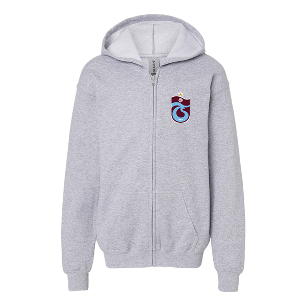 Gildan Heavy Blend Youth Trabzonspor Soccer Full Zip Hooded Sweatshirt
