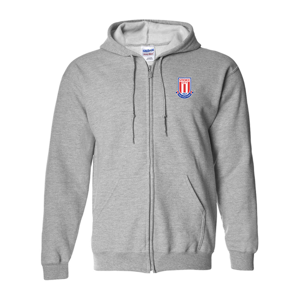 Men's Stoke City Soccer  Gildan  Heavy Blend Full Zip Hooded Sweatshirt