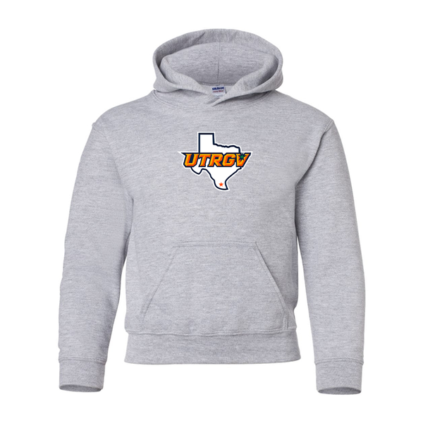 Youth UTRGV Vaqueros Gildan Heavy Blend  Hooded Sweatshirt