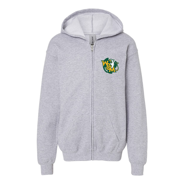 Gildan Heavy Blend Youth  William and Mary Tribe Full Zip Hooded Sweatshirt