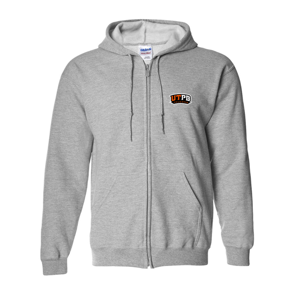 Men's UTPB Falcons Gildan  Heavy Blend Full Zip Hooded Sweatshirt