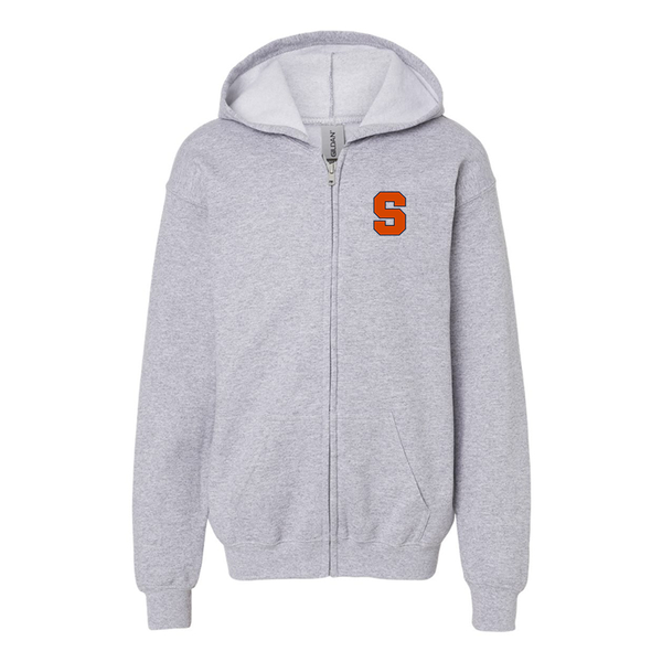 Gildan Heavy Blend Youth Syracuse Orange Full Zip Hooded Sweatshirt