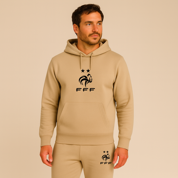 Men's France Soccer Logo Hoodie Joggers Set