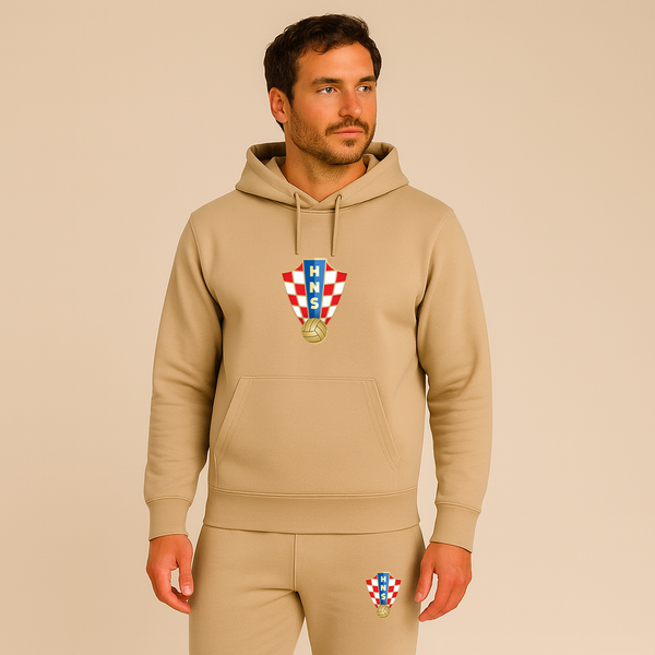 Men's Croatia National Soccer Team Hoodie Joggers Set