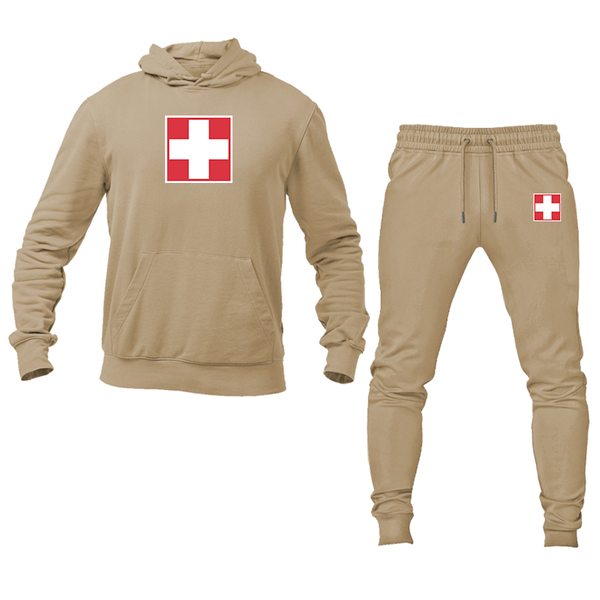 Men's Switzerland National Football Soccer Team  Hoodie Joggers Set