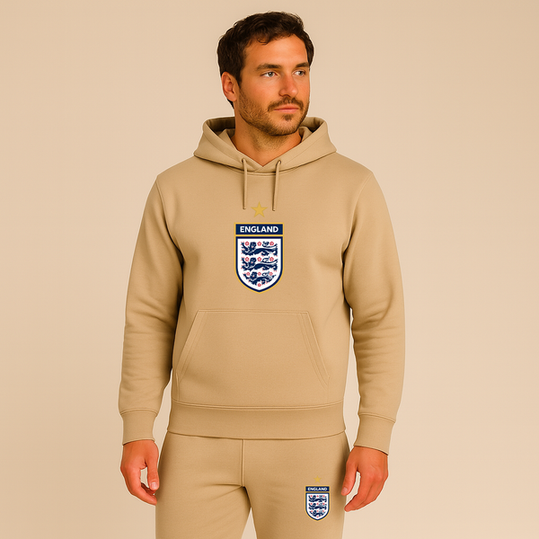 Men's England National Soccer Team Logo Hoodie Joggers Set