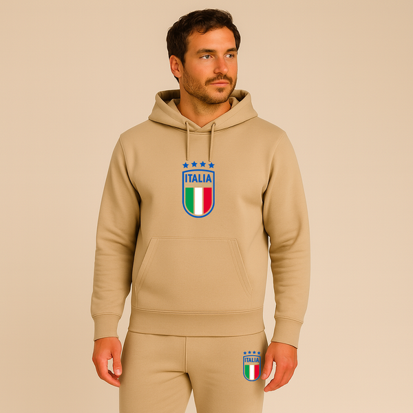 Men's Italy National Soccer Team Hoodie Joggers Set