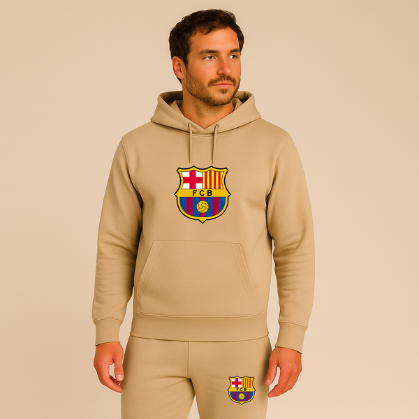 Men's F.C. Barcelona Soccer Logo Hoodie Joggers Set