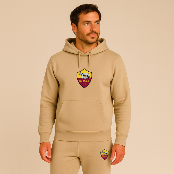Men's AS Roma FC Logo Hoodie Joggers Set