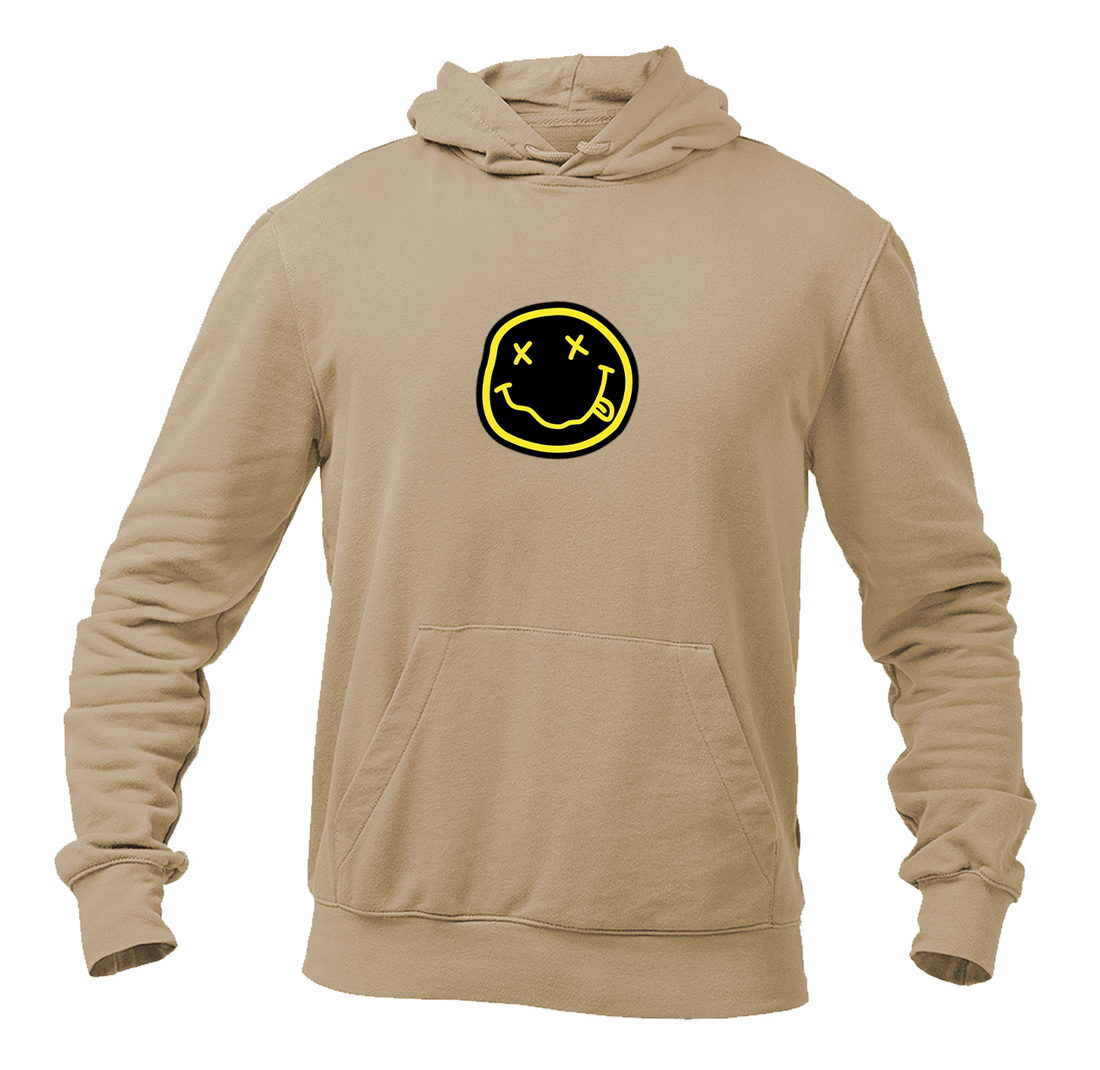 Men's Nirvana Yellow and Black Face Pullover Hoodie
