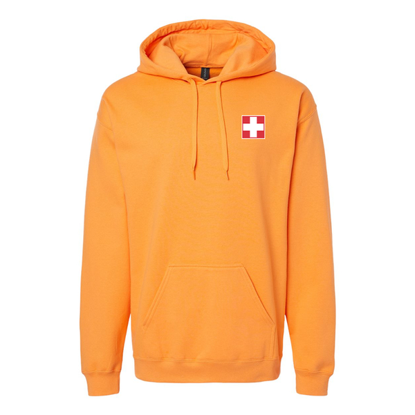 Men's  Switzerland National Football Soccer Team  Softstyle Midweight Hooded Sweatshirt