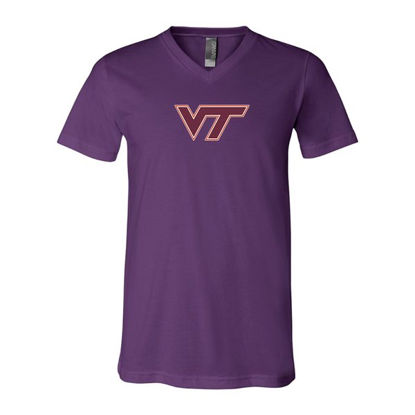 Virginia Tech Hokies BELLA  CANVAS - Jersey V-Neck T-Shirt