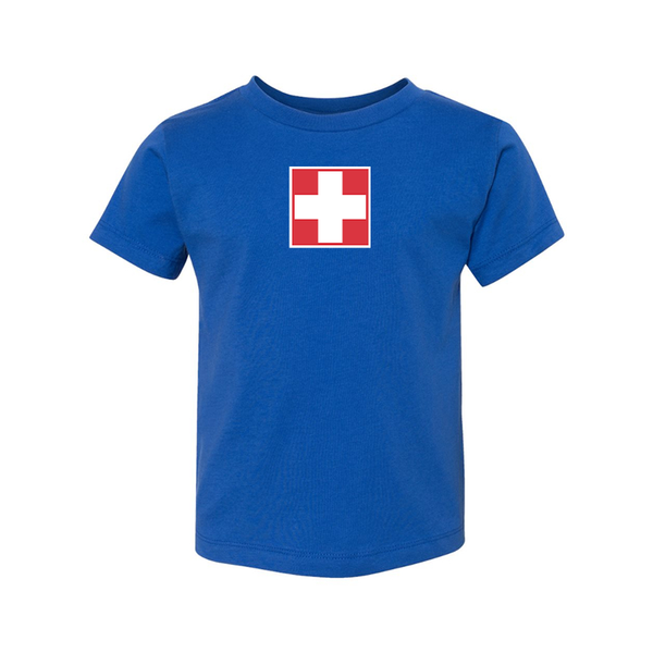 Switzerland National Football Soccer Team BELLA  CANVAS Toddler Jersey Tee