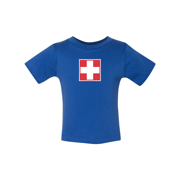 Switzerland National Football Soccer Team  BELLA CANVAS Infant Jersey Tee