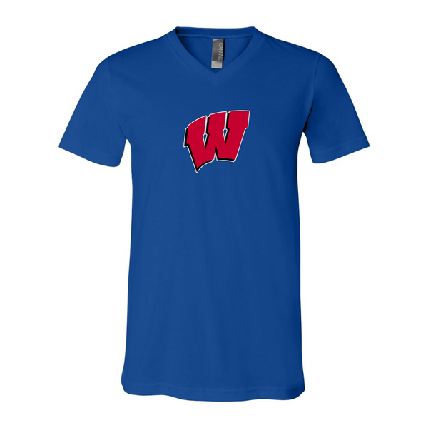 Wisconsin Badgers BELLA  CANVAS - Jersey V-Neck T-Shirt