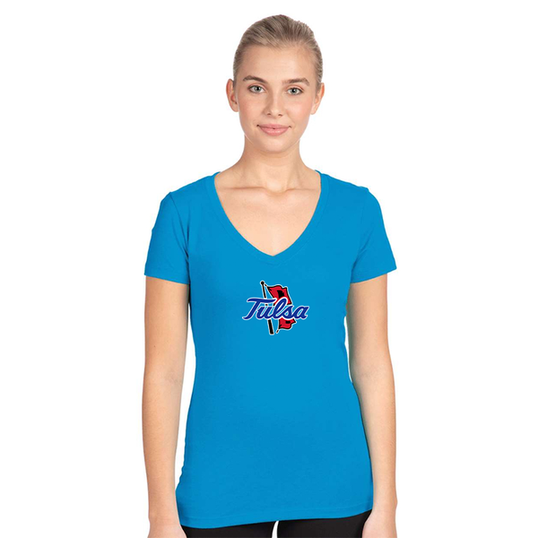 Women's Tulsa Golden Hurricane  Next Level V-Neck T-Shirt