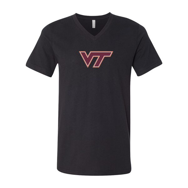 Virginia Tech Hokies BELLA  CANVAS - Jersey V-Neck T-Shirt
