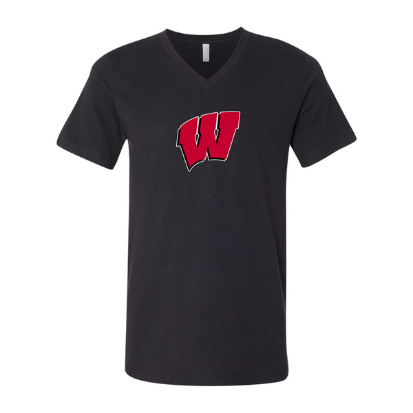 Wisconsin Badgers BELLA  CANVAS - Jersey V-Neck T-Shirt