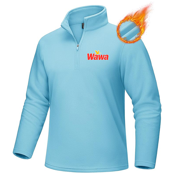 Men's  Wawa Gas Station MAGCOMSEN Men_s Quarter-Zip Pullover Polar Fleece Sweatshirt Stand Collar Long Sleeve Shirt for Men Thermal Winter Fall