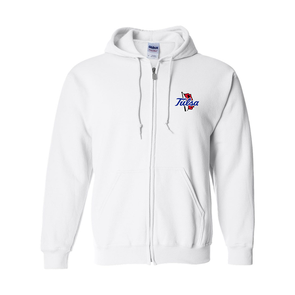 Men's Tulsa Golden Hurricane Gildan  Heavy Blend Full Zip Hooded Sweatshirt