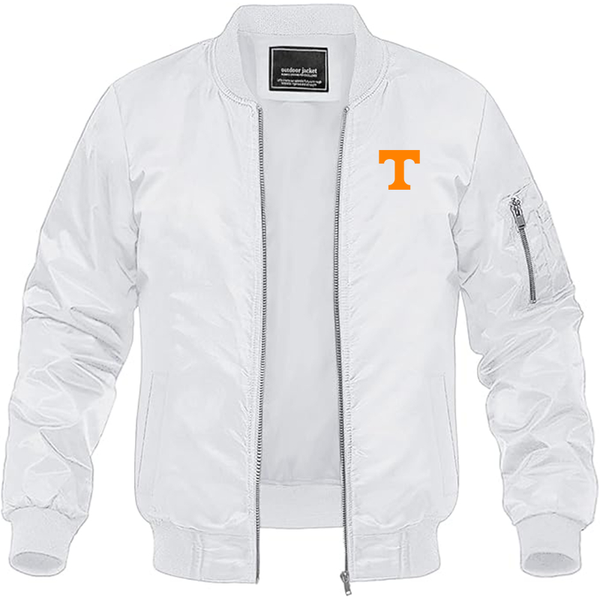Men's Tennessee Volunteers Lightweight Bomber Jacket Windbreaker Softshell Varsity Jacket Coat