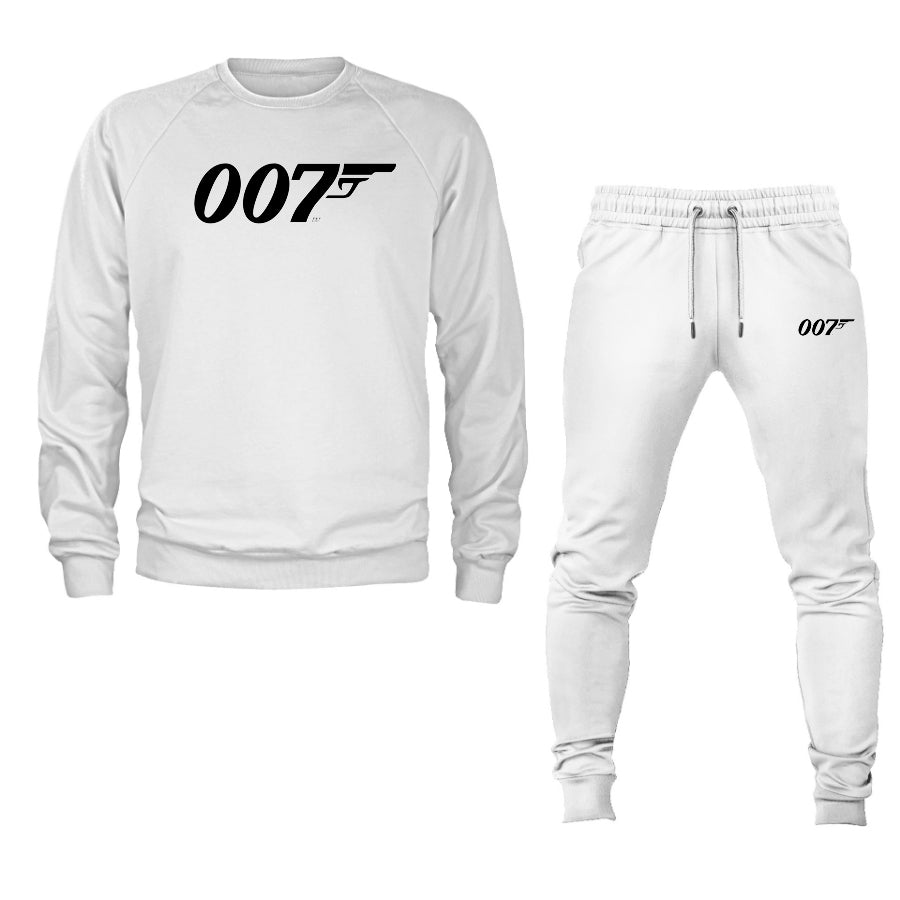 Men's 007 James Bond Movie Logo Crewneck Sweatshirt Joggers Suit