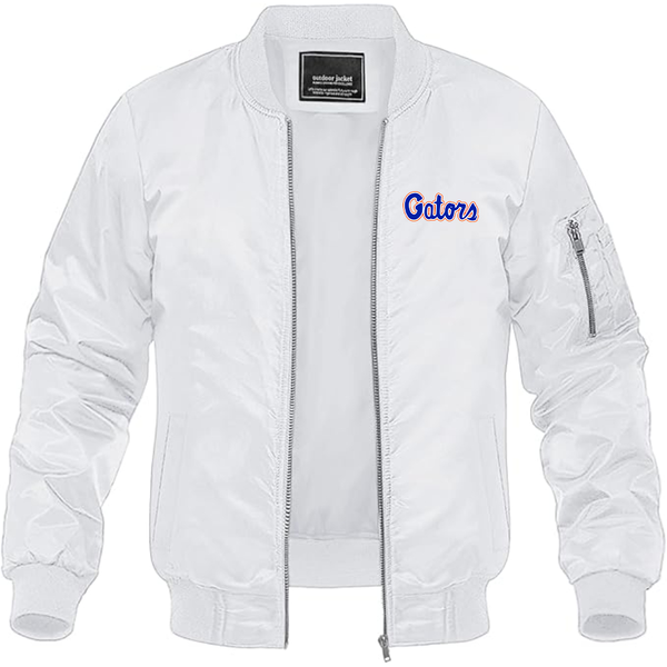 Men's Florida Gators Script Lightweight Bomber Jacket Windbreaker Softshell Varsity Jacket Coat