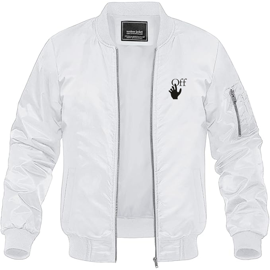 Men's Off-White Hand Logo Lightweight Bomber Jacket