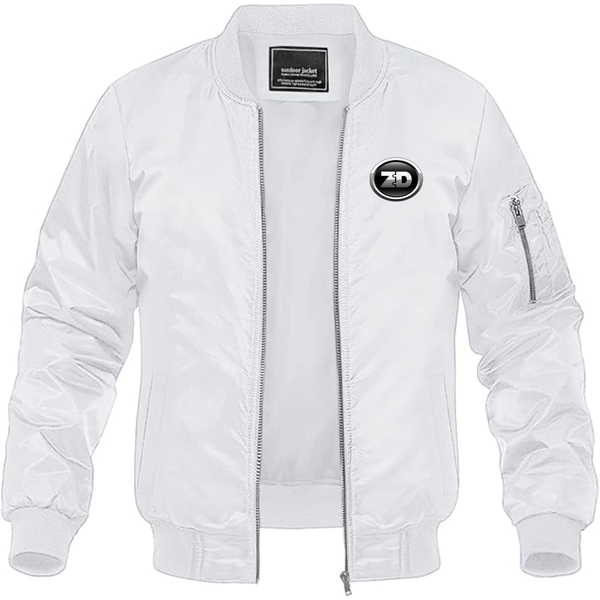 Men's Zhidou  Logo Lightweight Bomber Jacket Windbreaker Softshell Varsity Jacket Coat
