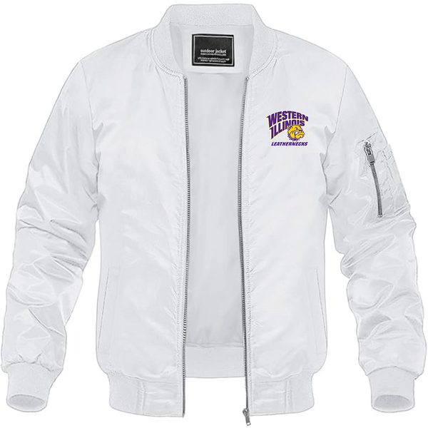 Men's Western Illinois Leathernecks Lightweight Bomber Jacket Windbreaker Softshell Varsity Jacket Coat