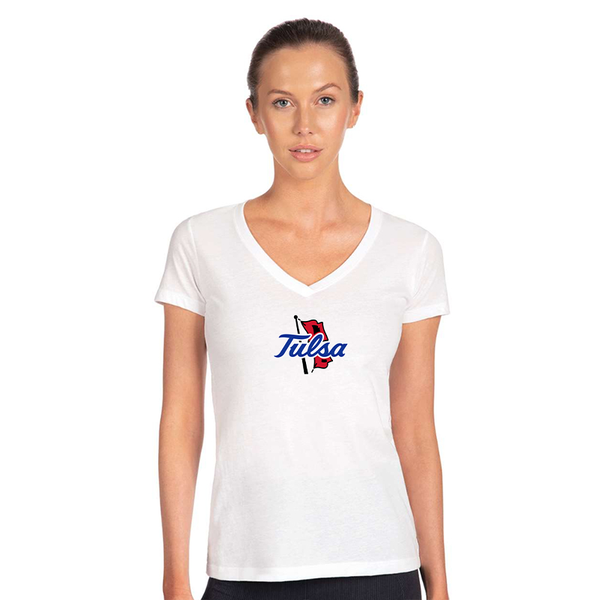 Women's Tulsa Golden Hurricane  Next Level V-Neck T-Shirt