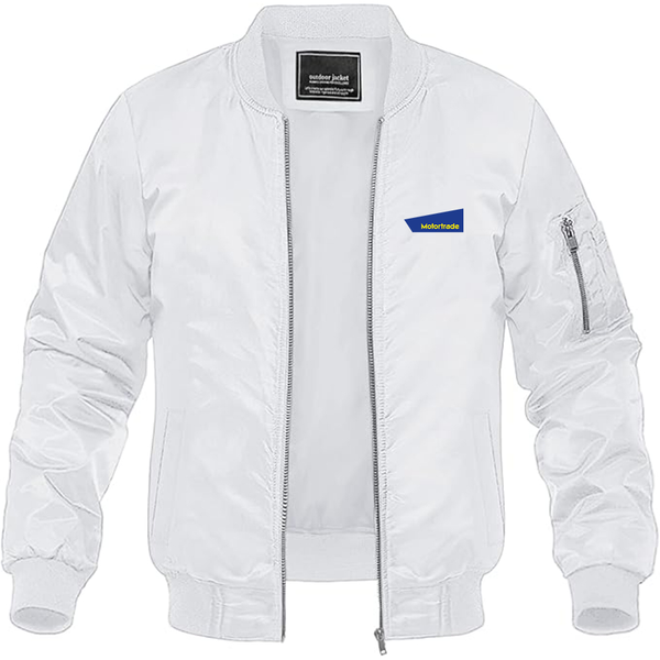 Men's Motortrade Logo Lightweight Bomber Jacket Windbreaker Softshell Varsity Jacket Coat