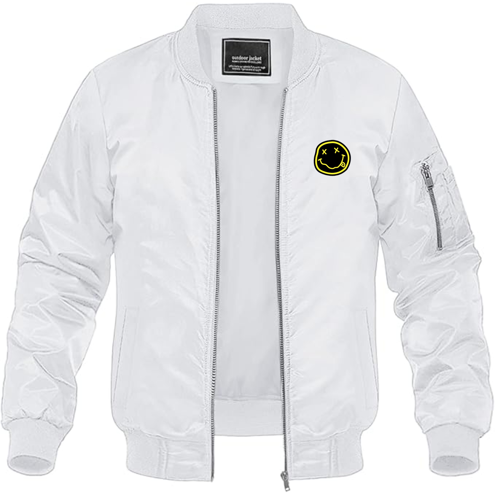 Men's Nirvana Yellow and Black Face Lightweight Bomber Jacket