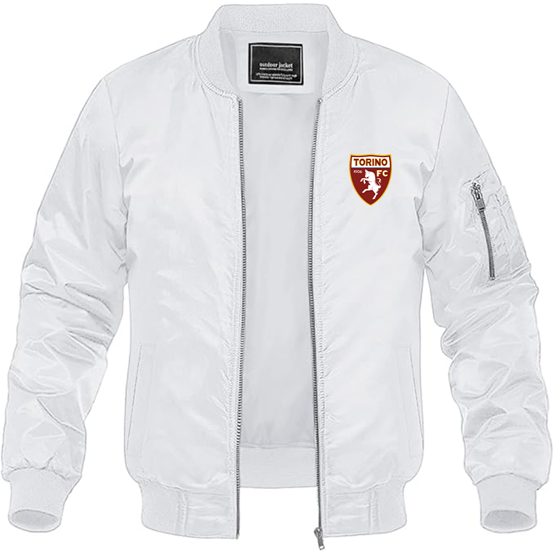 Men's Torino Soccer   Lightweight Bomber Jacket Windbreaker Softshell Varsity Jacket Coat