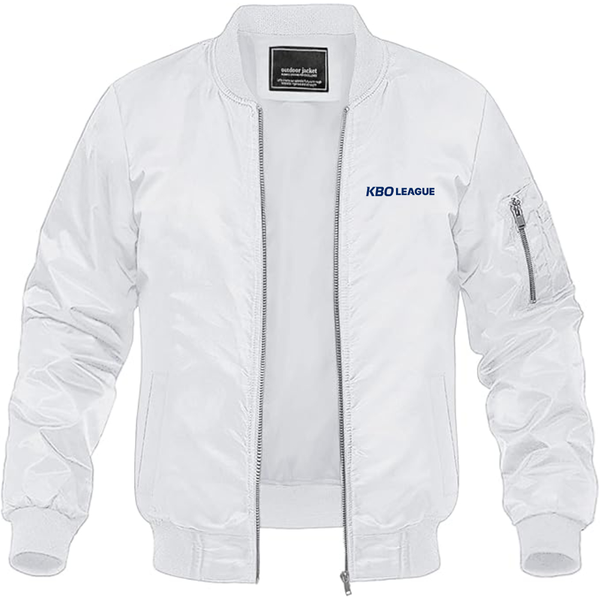 Men's KBO League  Logo Lightweight Bomber Jacket Windbreaker Softshell Varsity Jacket Coat