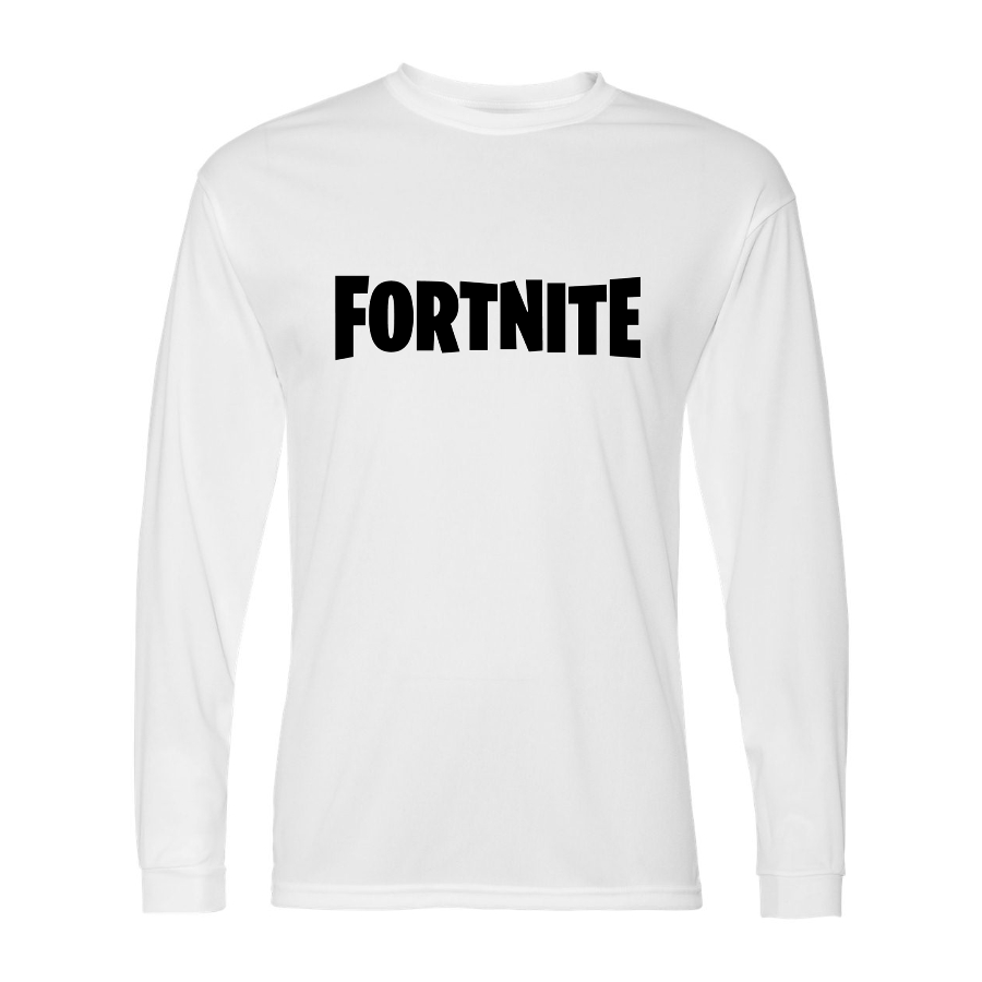 Men’s Fortnite Battle Royale Game- Polyester Long Sleeve T-Shirt