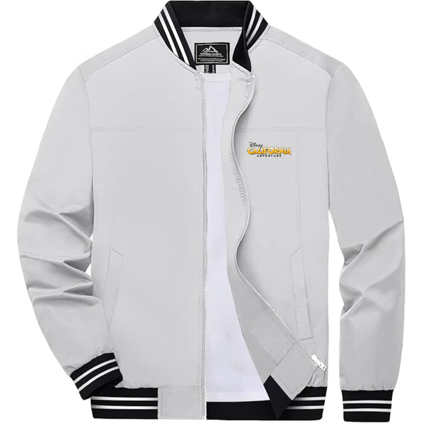 Men's  Disney California Adventure Lightweight Zip-Up Bomber Jacket with Ribbed Collar and Cuffs Versatile Casual Outerwear