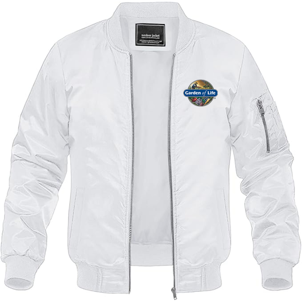 Men's Garden of Life Logo Lightweight Bomber Jacket Windbreaker Softshell Varsity Jacket Coat