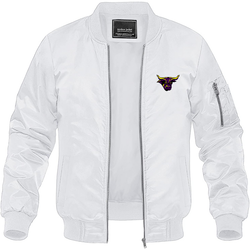 Men's  Minnesota State Mavericks Logo Lightweight Bomber Jacket Windbreaker Softshell Varsity Jacket Coat