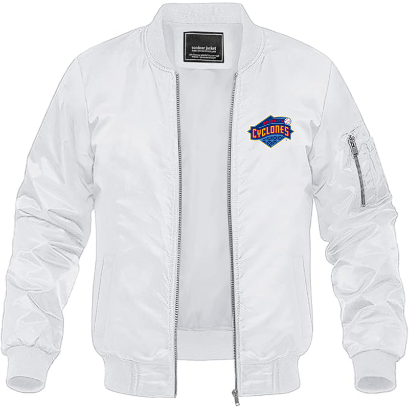 Men's  Brooklyn Cyclones Logo Lightweight Bomber Jacket Windbreaker Softshell Varsity Jacket Coat