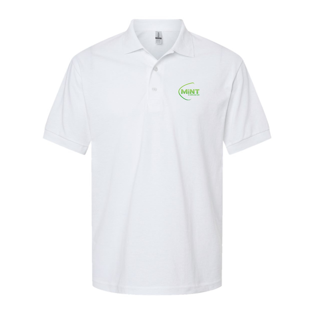 Men's Mint Radio Logo Dry Blend Polo - White